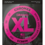 D'Addario ECB81M Flatwound Bassnaren Chromes Medium Scale (45-100)