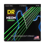 DR Strings NGE7-10 Neon Green Elektrische Snaren 7-Snarig (10-56), K3 Coating