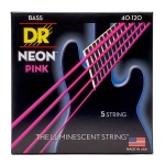 DR Strings NPB5-40 Neon Pink Bassnaren 5-Snarig Coated (40-120) Light