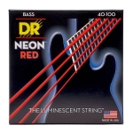 DR Strings NRB-40 Neon Red Bassnaren Coated (40-100) Light