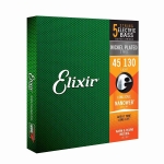 Elixir 14202 Nanoweb Gecoate Bassnaren 5-Snarig (45-130)