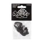 Dunlop 482P73 Tortex Pitch Black Jazz III 0.73mm Plectrum 12-Pack