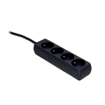 Procab PSC104/5-G Stekkerblok 4-Voudig 5 Meter Zwart