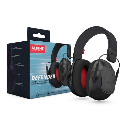 Alpine Defender Earmuff Gehoorkappen Zwart