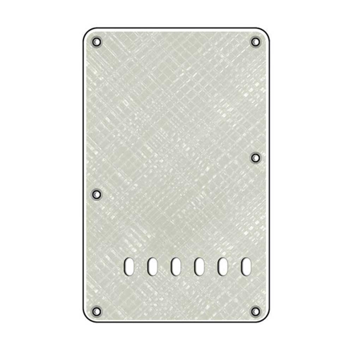 Boston BP-413-PWW Backplate Standaard Stratocaster 4-Laags Pearl White Webbing