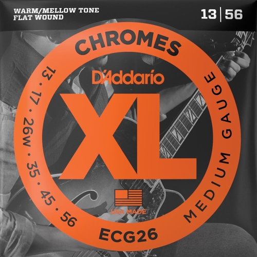 D'Addario ECG26 Flat Wound Chromes Snaren voor Elektrische Gitaar (13-56)