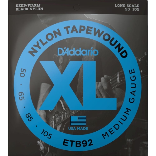 D'Addario ETB92 Nylon Tapewound Bassnaren (50-105)