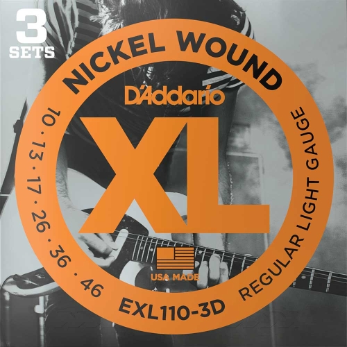 D'Addario EXL110-3D Snaren 3-Pack voor Elektrische Gitaar (10-46)