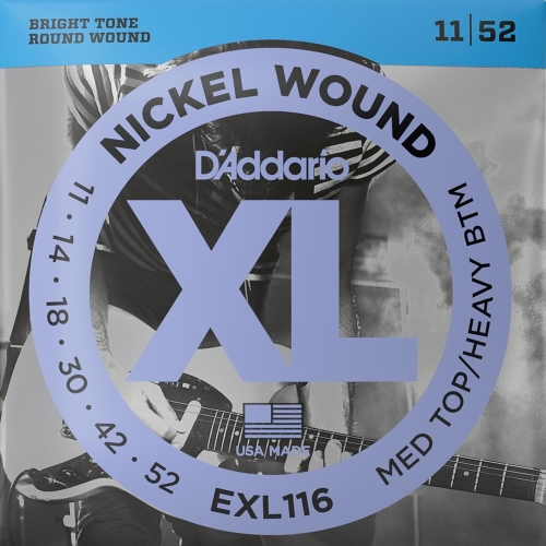 D'Addario EXL116 Snaren voor Elektrische Gitaar (11-52) Medium Top / Heavy Bottom