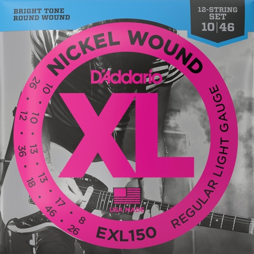 D'Addario EXL150 Snaren voor 12-Snarige Elektrische Gitaar (10-46)