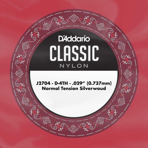 D'Addario J2704 Losse Klassieke Silverwound Snaar - D4