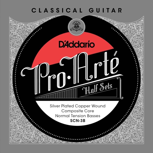 D'Addario SCN-3B Bass Set Silver Plated Copper Composiete Kern - Normale Spanning