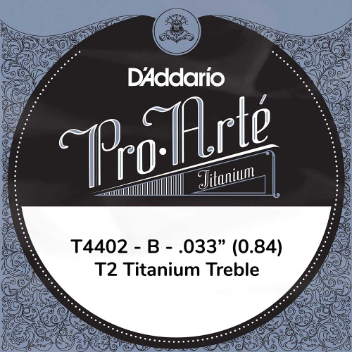 D'Addario T4402 Titanium Treble Losse Klassieke B-Snaar .033