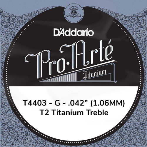 D'Addario T4403 Titanium Treble Losse Klassieke G-Snaar .042