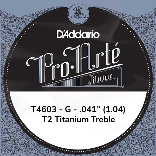 D'Addario T4603 Titanium Treble Losse Klassieke G-Snaar .041