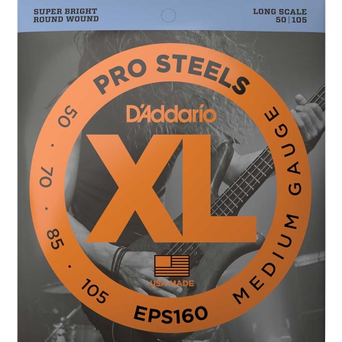 D'Addario EPS160 XL ProSteels Bassnaren (50-105) Medium