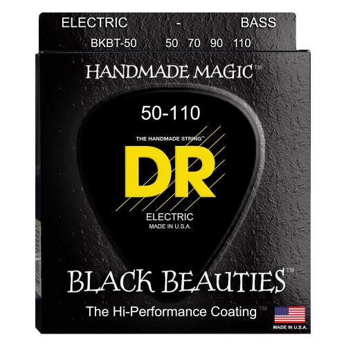 DR Strings BKBT-50 Black Beauties Coated Tapered Bassnaren (50-110)