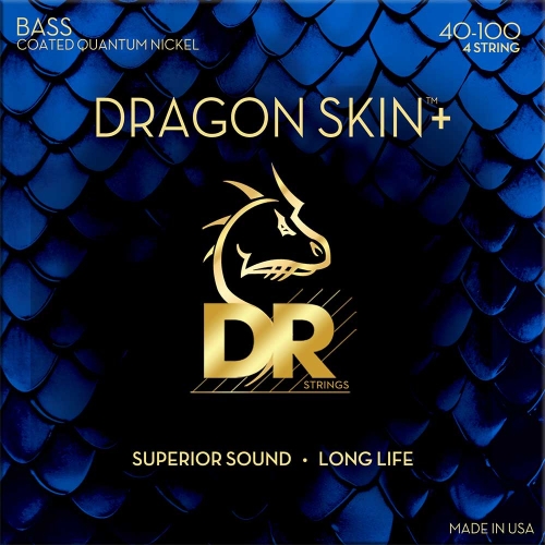 DR Strings DBQ-40 Dragon Skin+ Coated Quantum Nickel Bassnaren (40-100) Light