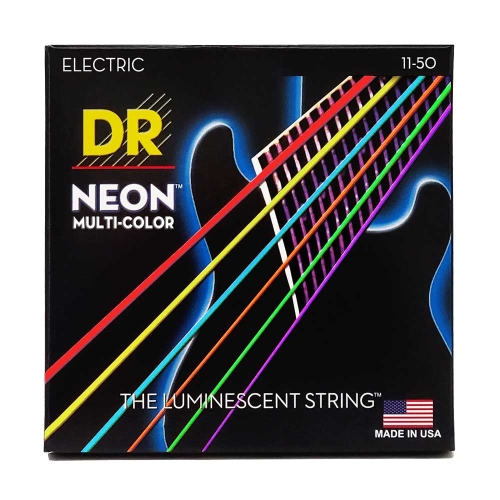 DR Strings NMCE-11 Neon Multi-Color Elektrische Snaren (11-50), K3 Coating