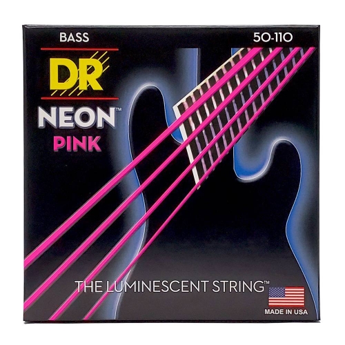 DR Strings NPB-50 Neon Pink Bassnaren Coated (50-110) Heavy