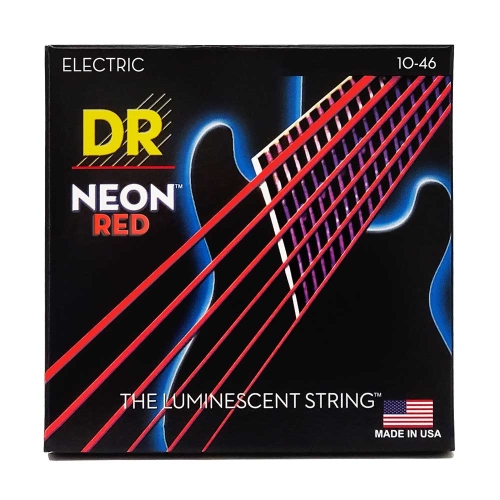 DR Strings NRE-10 Neon Red Elektrische Snaren (10-46), K3 Coating