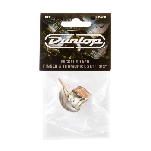 Dunlop 33P013 Duim/Vingerplectrum Zilver .013" (0.33mm) 5-Pack