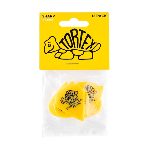 Dunlop 412P73 Tortex Sharp 0.73mm Plectrum 12-Pack