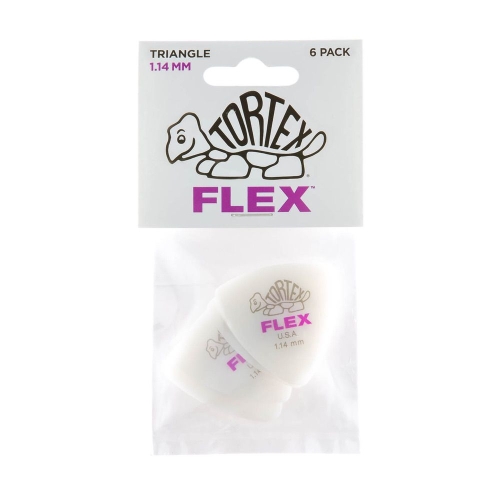 Dunlop 456P114 Tortex Flex Triangle 1.14mm Plectrum 6-Pack