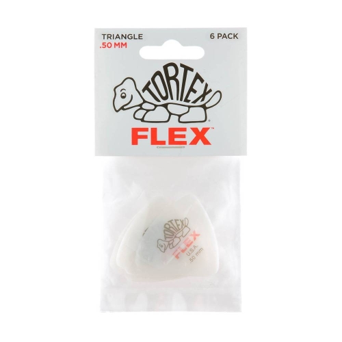 Dunlop 456P50 Tortex Flex Triangle 0.50mm Plectrum 6-Pack