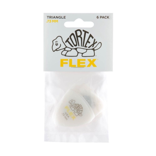 Dunlop 456P73 Tortex Flex Triangle 0.73mm Plectrum 6-Pack