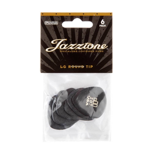 Dunlop 477P207 Jazztone Large Ronde Punt Plectrum 6-Pack