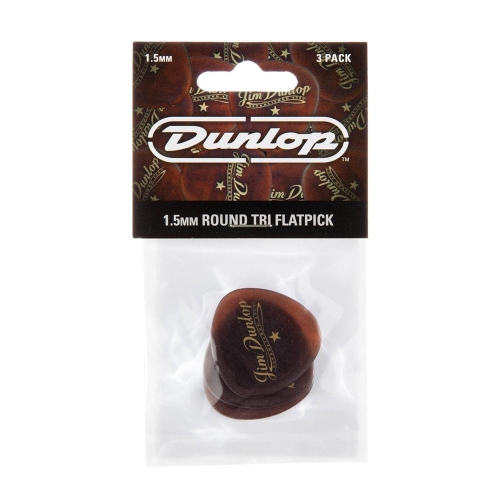 Dunlop 494P101 Americana Round Triangle 1.5mm Plectrum 3-Pack