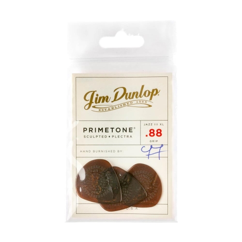 Dunlop 520P88 Primetone Grip Jazz III XL Plectrum 0.88mm 3-Pack