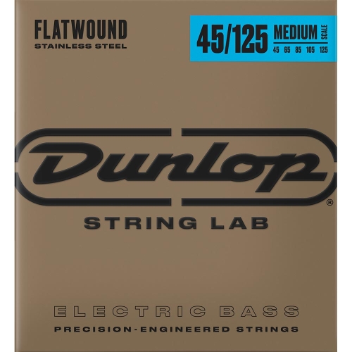 Dunlop DBFS45125M Flatwound Bassnaren 5-Snarig Medium Scale (45-125)