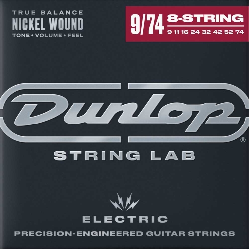 Dunlop DEN0974 Nickel Wound Elektrische Gitaarsnaren 8-Snarig (9-74)