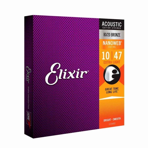 Elixir 11002 Nanoweb Snaren voor Akoestische Gitaar (10-47)