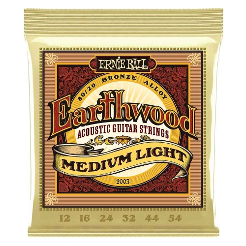 Ernie Ball 2003 Earthwood Akoestische Gitaarsnaren (12-54) Medium/Light