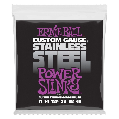 Ernie Ball 2245 Power Slinky Stainless Steel Elektrische Gitaarsnaren (11-49)