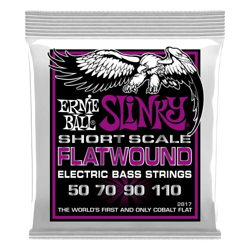 Ernie Ball 2817 Power Slinky Flatwound Cobalt Short Scale Bassnaren (50-110)