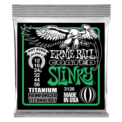 Ernie Ball 3126 Coated Slinky's Titanium Snaren voor Elektrische Gitaar (12-56)