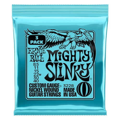 Ernie Ball 3228 Mighty Slinky Elektrische Gitaarsnaren (8.5-40) 3-Pack