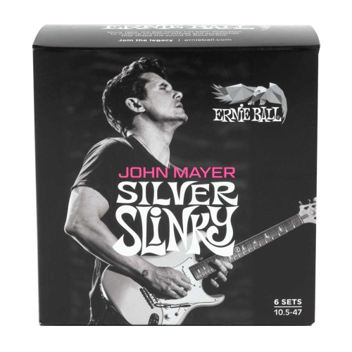 Ernie Ball 3817 Silver Slinky John Mayer Signature Elektrische Snaren (10.5-47) 6-Pack