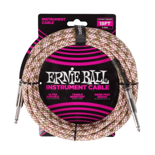 Ernie Ball 6430 Gevlochten Gitaarkabel Emerald Argyle 5.5 Meter