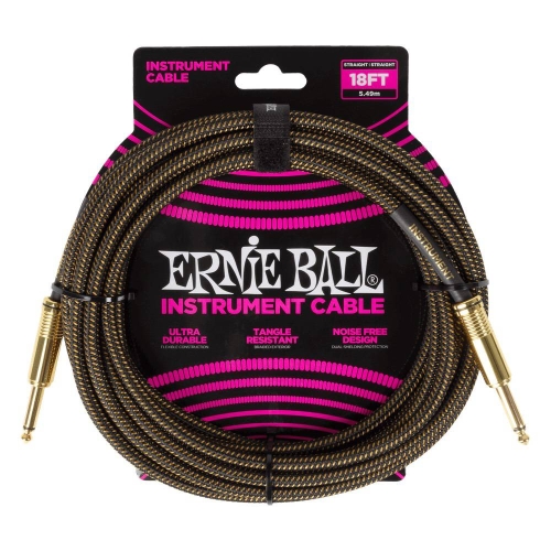 Ernie Ball 6432 Gevlochten Gitaarkabel Pay Dirt 5.5 Meter