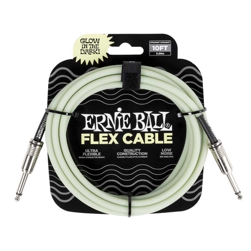 Ernie Ball 6436 Flex Cable Gitaarkabel Glow In The Dark 3 Meter