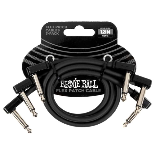 Ernie Ball 6445 Flex Patch Cables Patchkabel Zwart 30cm 3-Pack