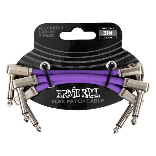 Ernie Ball 6451 Flex Patch Cables Patchkabel Paars 7.5cm 3-Pack