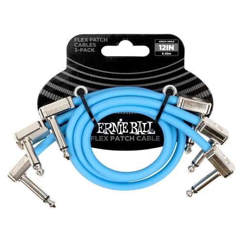 Ernie Ball 6461 Flex Patch Cables Patchkabel Blauw 30cm 3-Pack