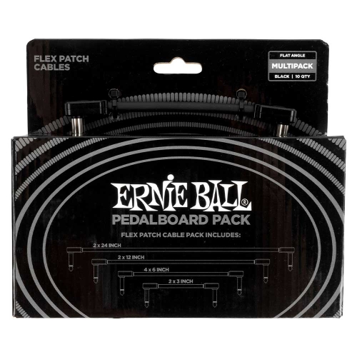 Ernie Ball 6462 Flex Patch Cables Patchkabelset Zwart (10 Kabels)