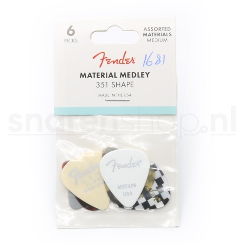 Fender 351 Material Variety Pack Medium /1.0mm 6-Pack 1980100300